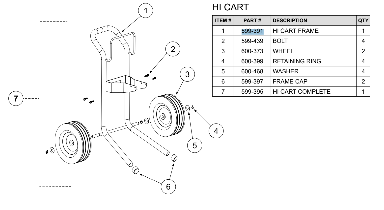 TriTech Hi-Cart T3 Hochbasisrahmen – Ersatzteil